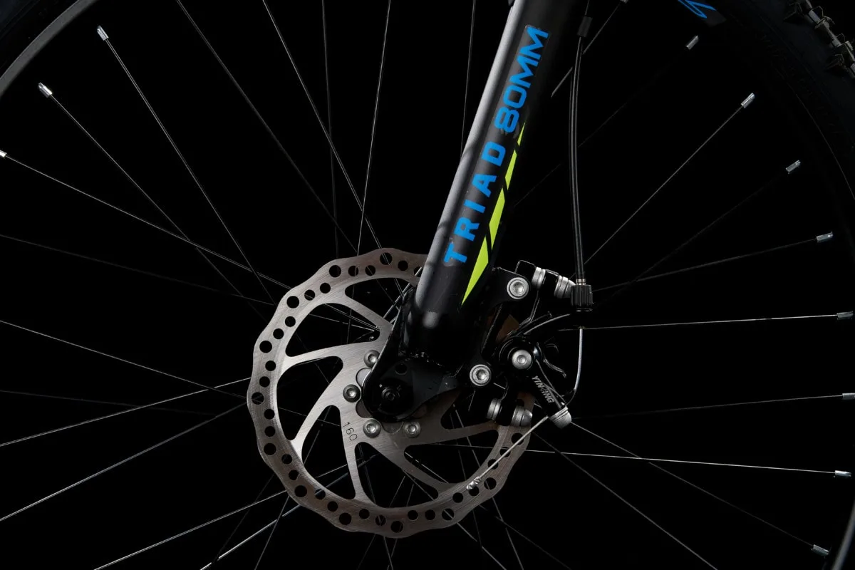 Triad M1 — disc brake and fork detail