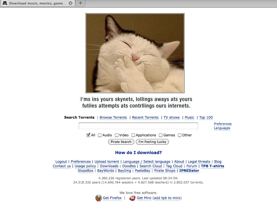 I'ms in your skynets, lollings aways ats yours futiles attempts ats contrllings ours internets
