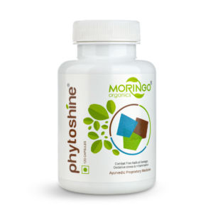 Moringo Phytoshine bottle photographed for Moringo Organics