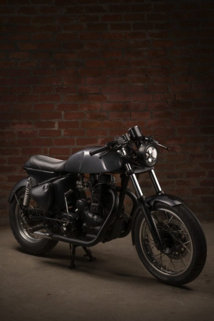 Composite product photograph of a Customised Royal Enfield motorcycle in Chennai