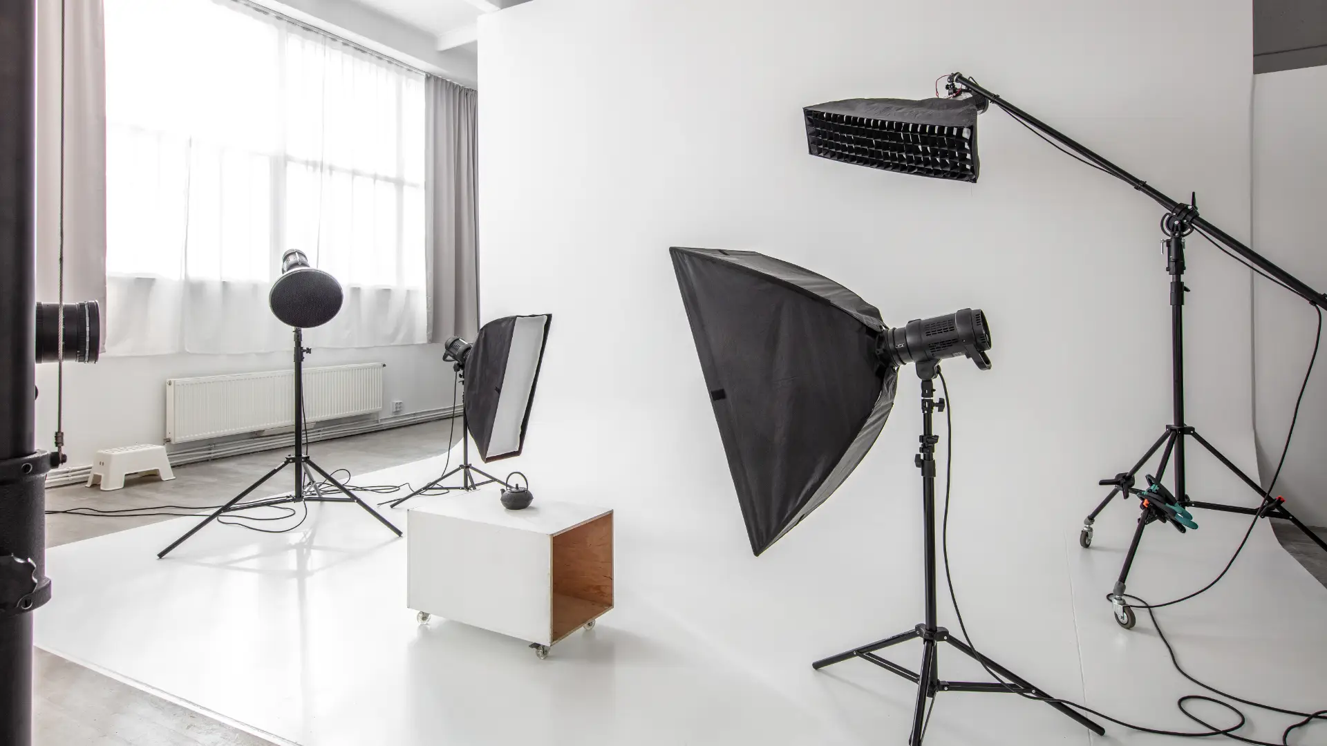 A modern product photography studio setup